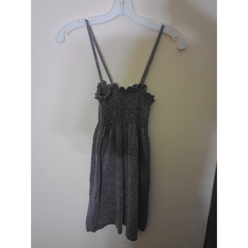 American Rag Cami Top Womens XS Purple Silver Y2K Metallic Smocked Ruffle Glam